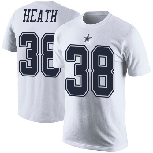 Men Dallas Cowboys White Jeff Heath Rush Pride Name and Number #38 Nike NFL T Shirt->nfl t-shirts->Sports Accessory